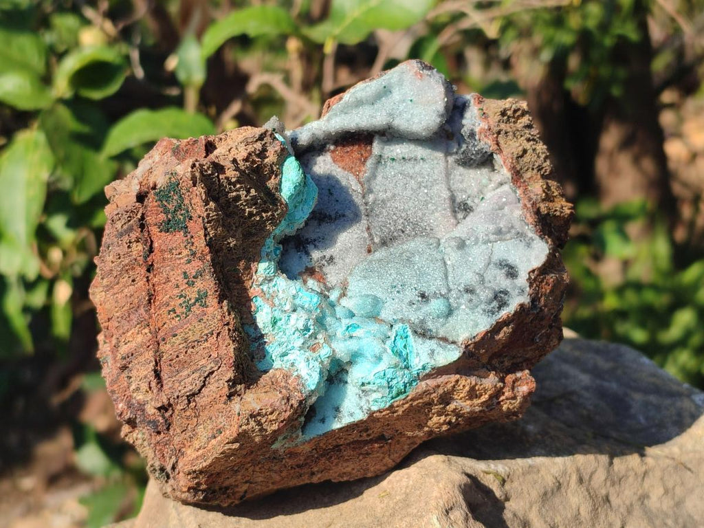 Natural Large Drusy Coated Chrysocolla Specimen on Dolomite x 1 From Lupoto Mine, Congo - Toprock Gemstones and Minerals 