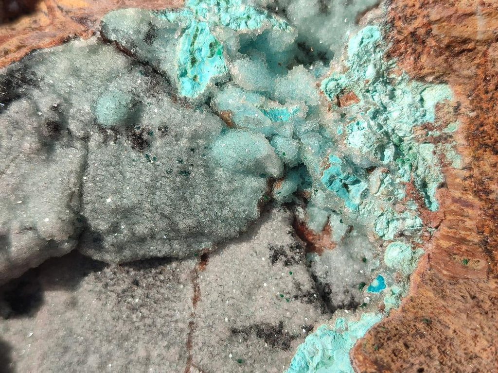 Natural Large Drusy Coated Chrysocolla Specimen on Dolomite x 1 From Lupoto Mine, Congo - Toprock Gemstones and Minerals 