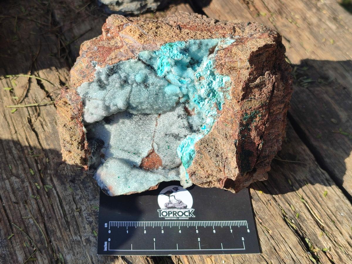 Natural Large Drusy Coated Chrysocolla Specimen on Dolomite x 1 From Lupoto Mine, Congo - Toprock Gemstones and Minerals 