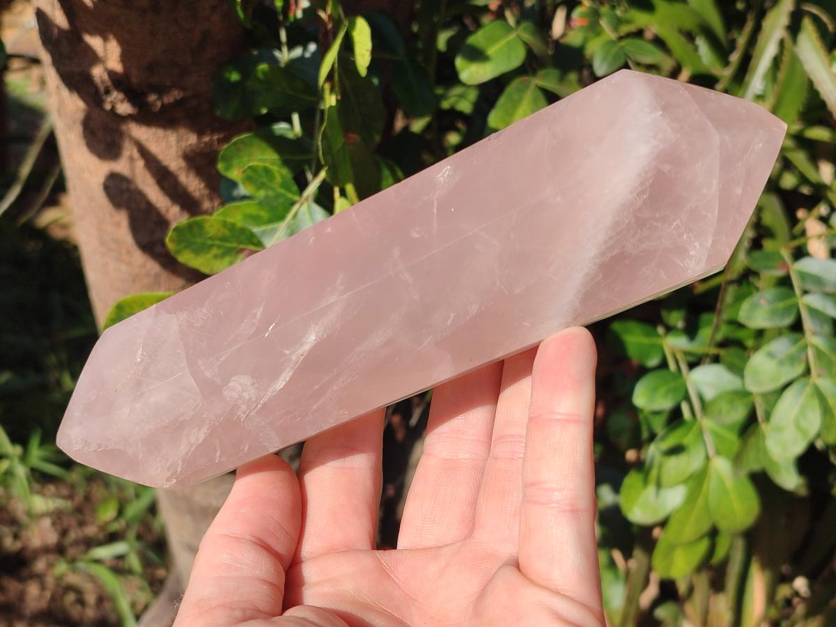 Polished Double Terminated Gemmy Rose Quartz Crystals x 3 From Madagascar - Toprock Gemstones and Minerals 