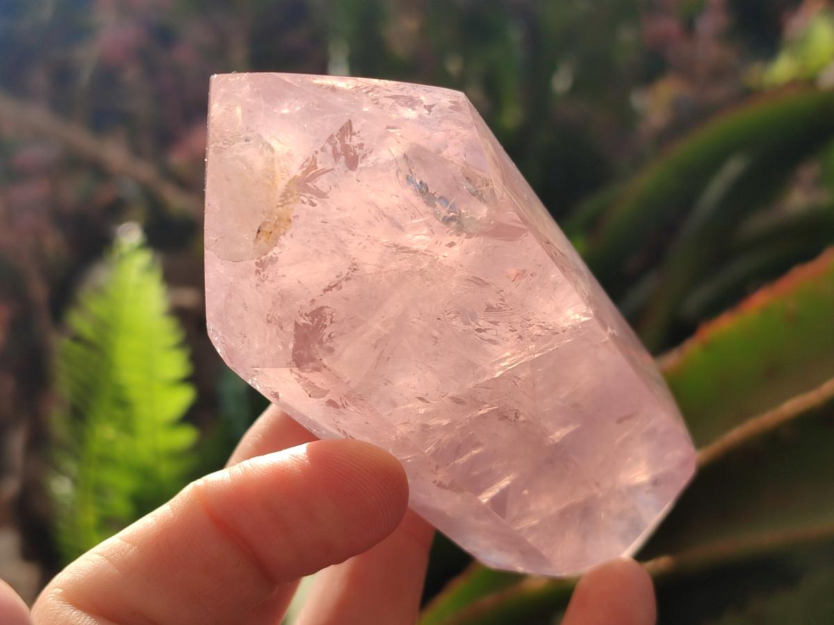Polished Double Terminated Gemmy Rose Quartz Crystals x 3 From Madagascar - Toprock Gemstones and Minerals 