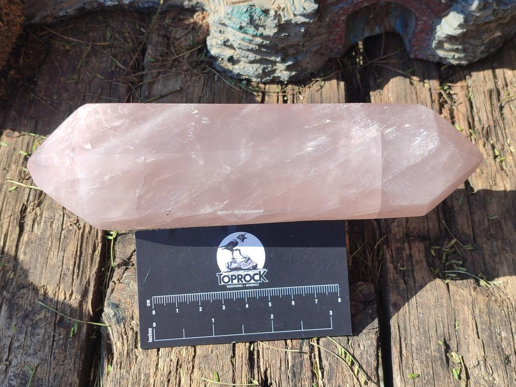 Polished Double Terminated Gemmy Rose Quartz Crystals x 3 From Madagascar - Toprock Gemstones and Minerals 