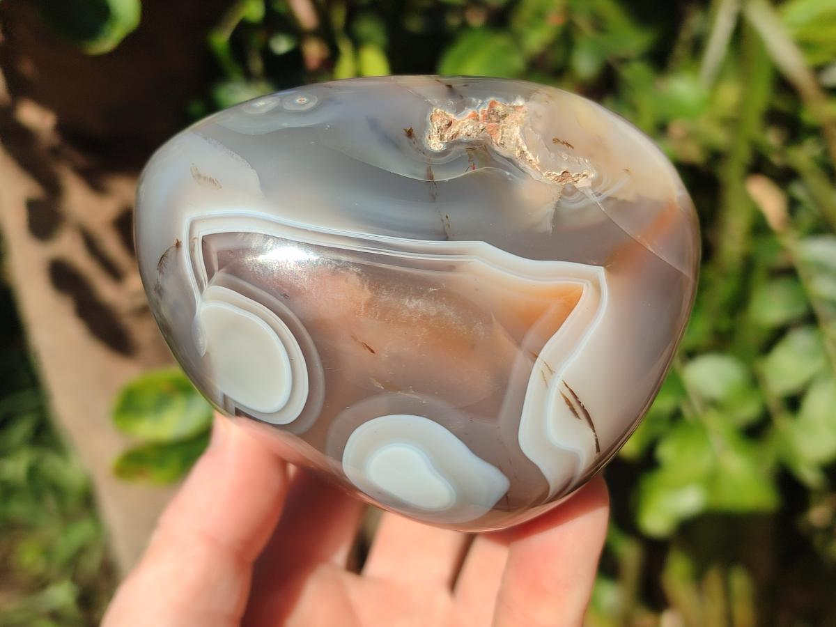 Polished and Natural Shashe River Agate Standing Display Pieces x 3 From Shashe River, Zimbabwe - Toprock Gemstones and Minerals 