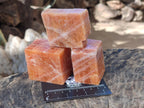 Natural Rhombohedral Sunset Orange Calcite Specimens x 12 From Spitzkop, Namibia - Toprock Gemstones and Minerals 