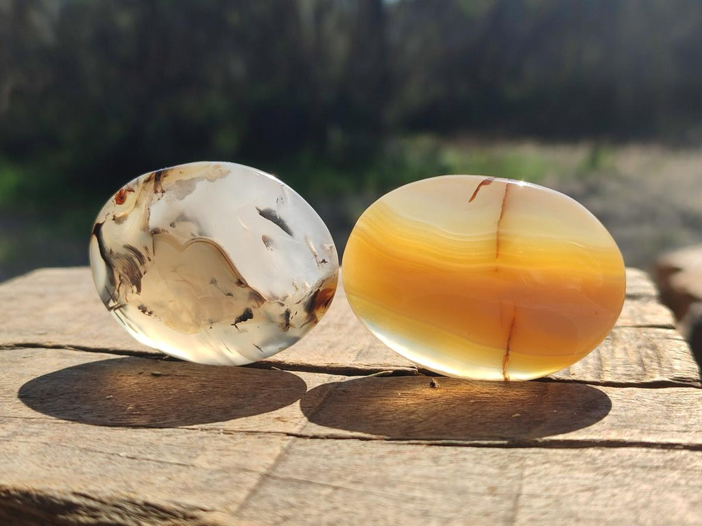 Polished Banded Agate Galets x 35 From Madagascar - Toprock Gemstones and Minerals 
