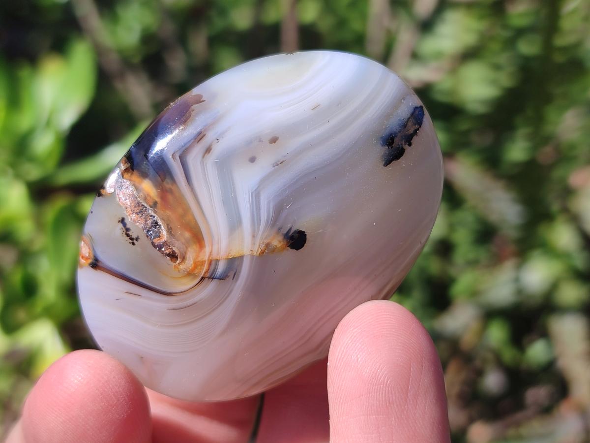 Polished Banded Agate Galets x 35 From Madagascar - Toprock Gemstones and Minerals 