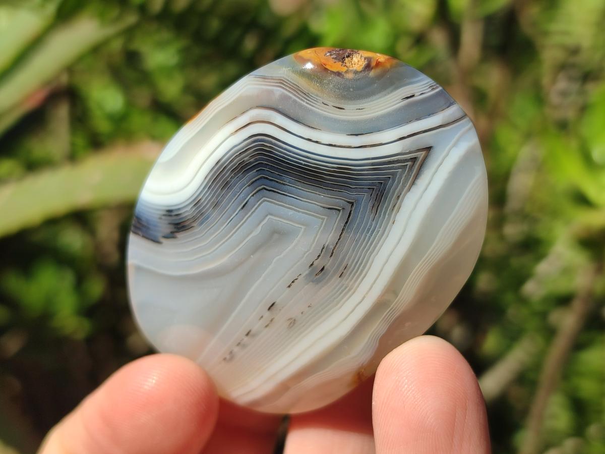Polished Banded Agate Galets x 35 From Madagascar - Toprock Gemstones and Minerals 