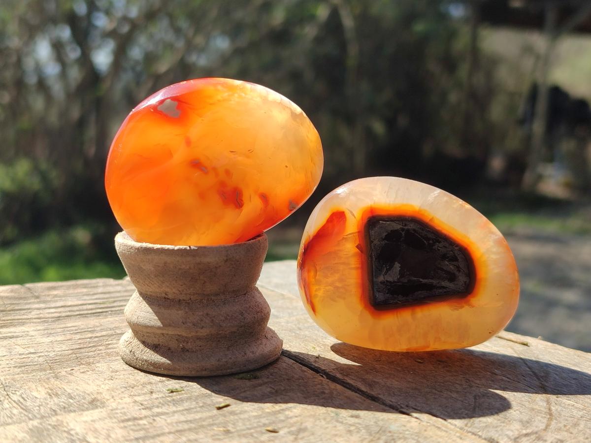 Polished Carnelian Agate Gemstone Galets x 20 From Madagascar - Toprock Gemstones and Minerals 