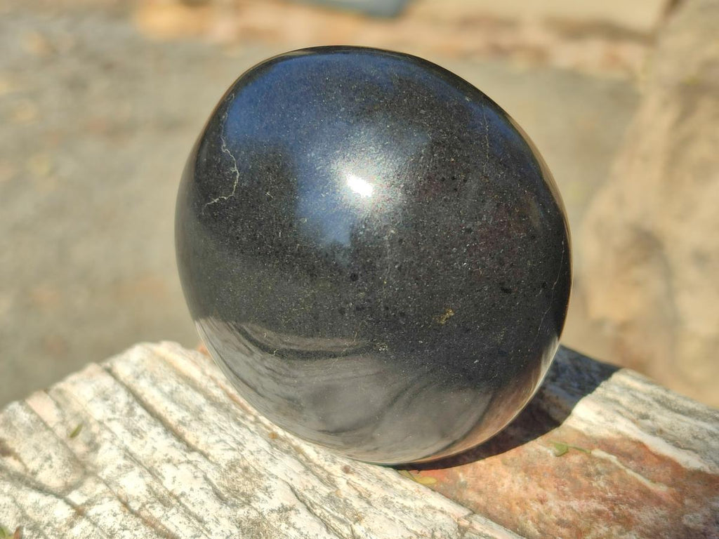 Polished Large Black Basalt Galets x 12 From Madagascar - Toprock Gemstones and Minerals 