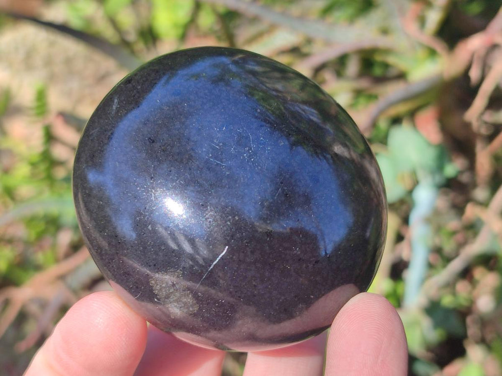 Polished Large Black Basalt Galets x 12 From Madagascar - Toprock Gemstones and Minerals 