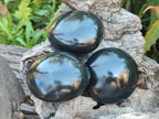 Polished Large Black Basalt Galets x 12 From Madagascar - Toprock Gemstones and Minerals 