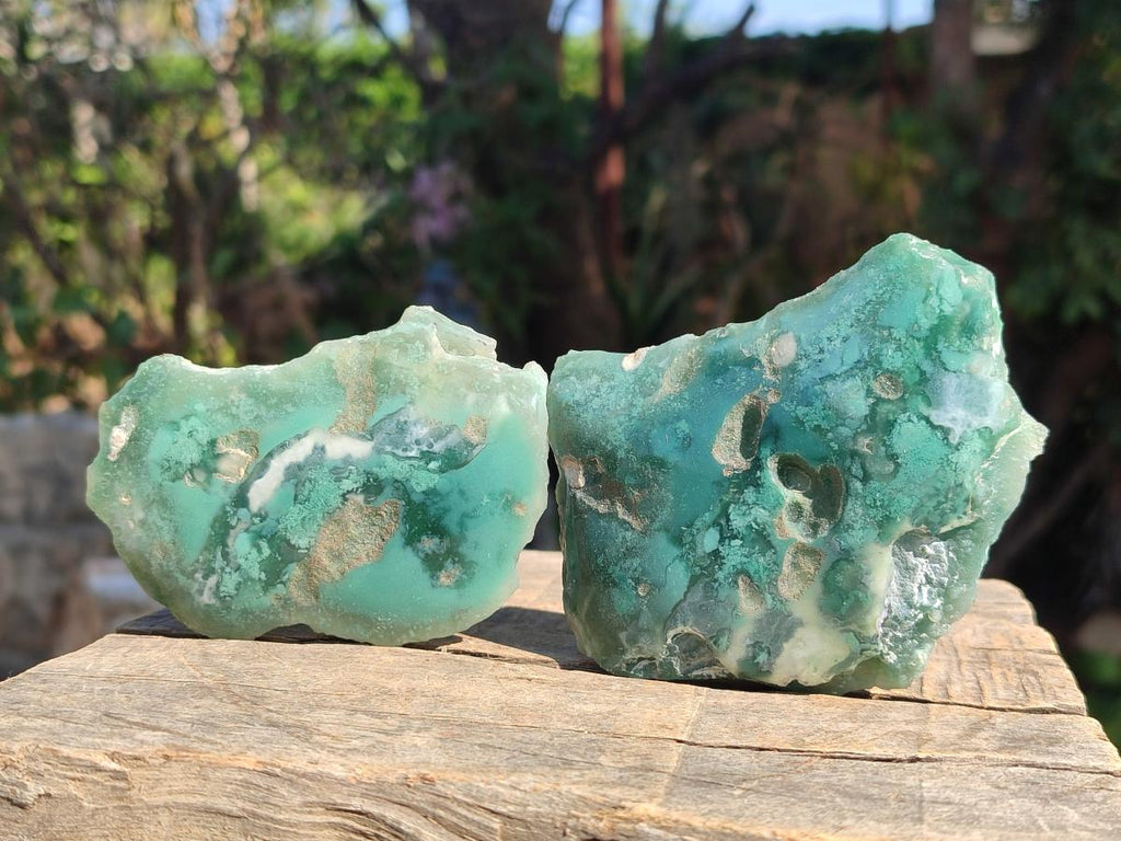 Polished One Side Mtorolite Chrysoprase Slices x 12 From Mutorashanga, Zimbabwe - Toprock Gemstones and Minerals 