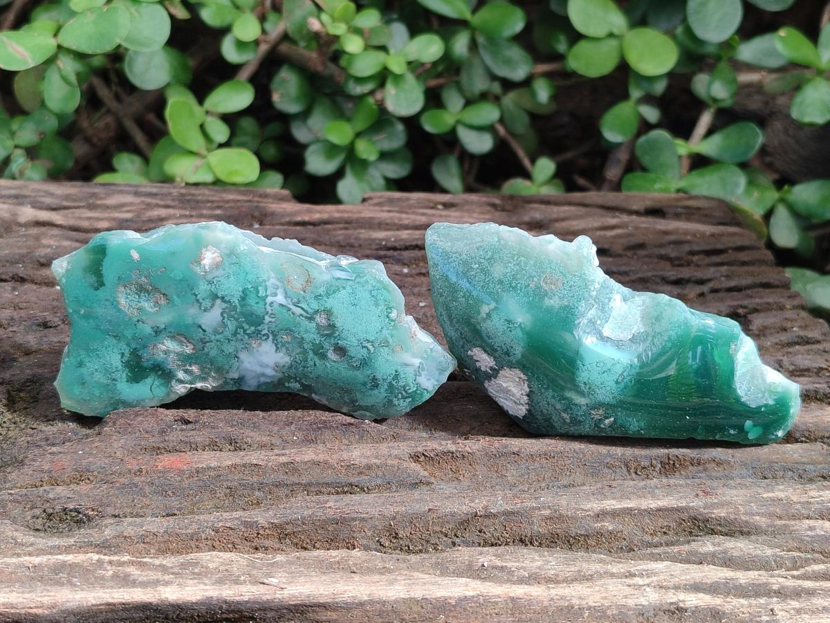 Polished One Side Mtorolite Chrysoprase Slices x 12 From Mutorashanga, Zimbabwe - Toprock Gemstones and Minerals 
