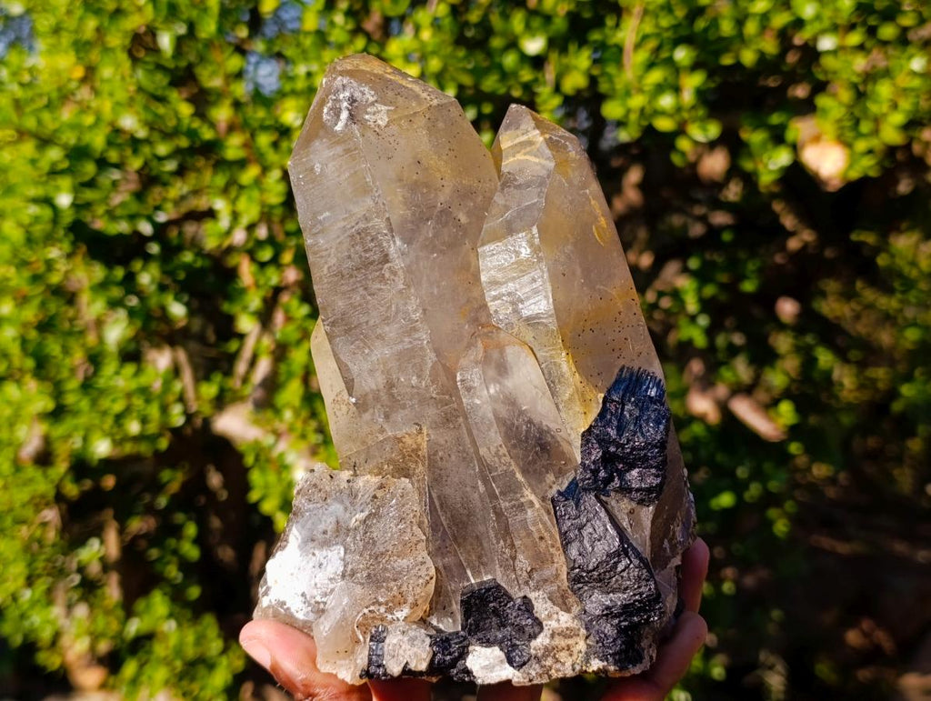 Natural Smokey Quartz Crystals and Cluster with Associated Minerals x 4 From Erongo, Namibia - Toprock Gemstones and Minerals 