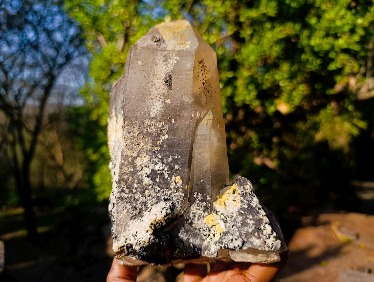 Natural Smokey Quartz Crystals and Cluster with Associated Minerals x 4 From Erongo, Namibia - Toprock Gemstones and Minerals 