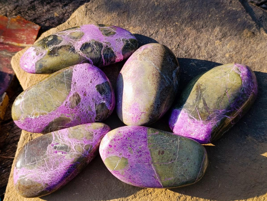 Polished Stichtite Standing Display Pieces x 6 From Barberton, South Africa - Toprock Gemstones and Minerals 