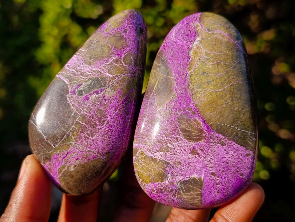 Polished Stichtite Standing Display Pieces x 6 From Barberton, South Africa - Toprock Gemstones and Minerals 