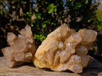 Natural Cascading White Phantom Smokey Luena Quartz Clusters x 2 From Luena, Congo - Toprock Gemstones and Minerals 