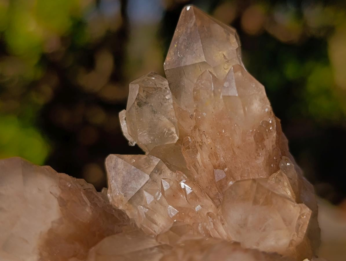 Natural Cascading White Phantom Smokey Luena Quartz Clusters x 2 From Luena, Congo - Toprock Gemstones and Minerals 