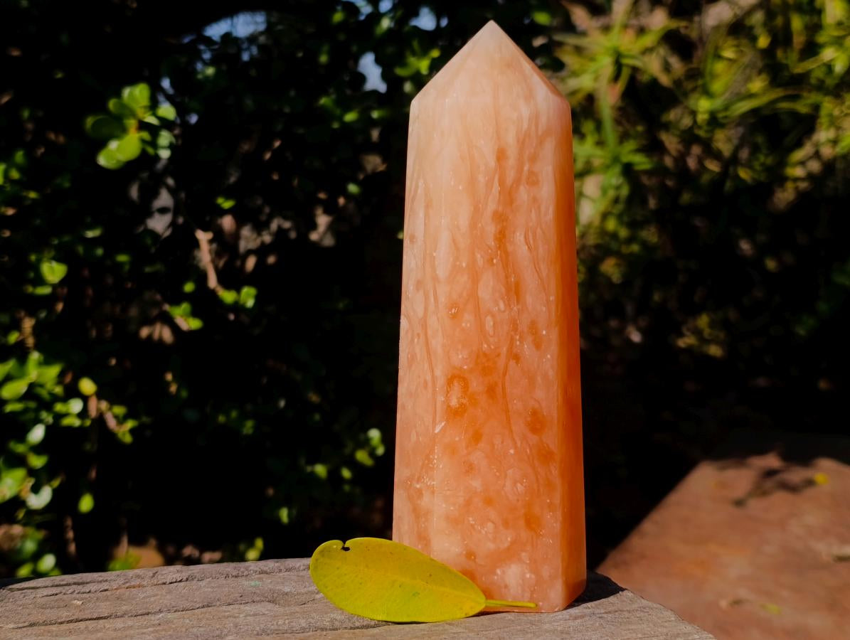 Polished Large Orange Twist Calcite Display Crystals x 2 From Maevantanana, Madagascar - Toprock Gemstones and Minerals 