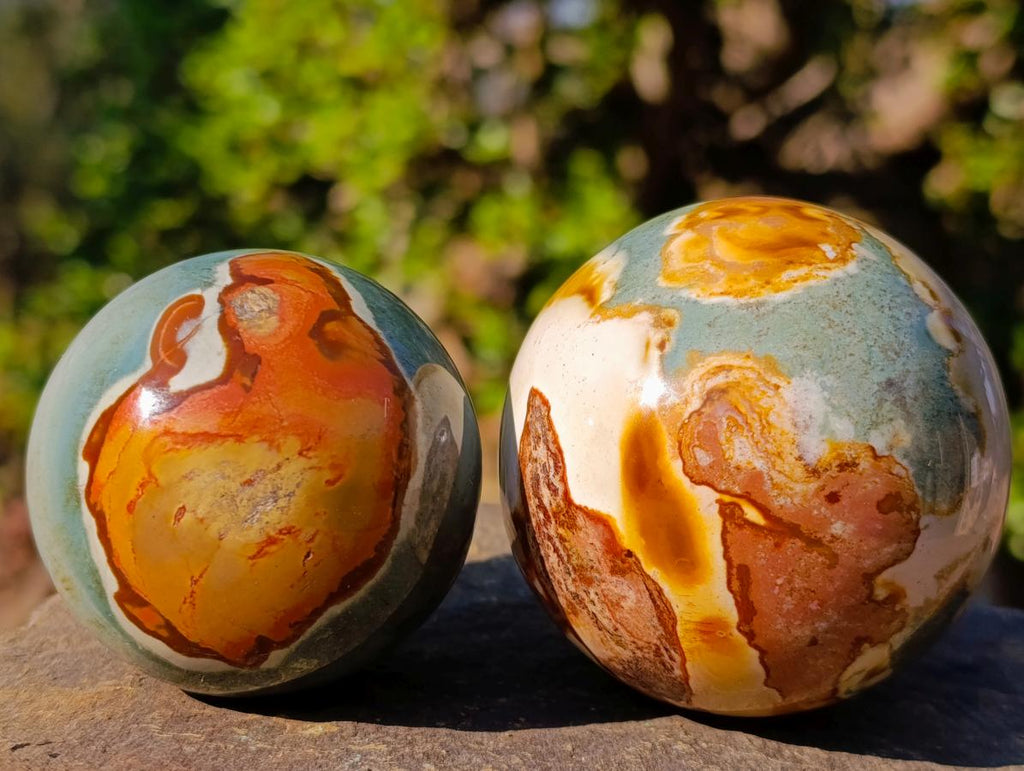 Polished Polychrome Jasper Spheres x 5 From Androka, Madagascar - Toprock Gemstones and Minerals 
