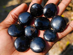 Polished Black Tourmaline Jewellery Size Galets x 70 From Madagascar - Toprock Gemstones and Minerals 
