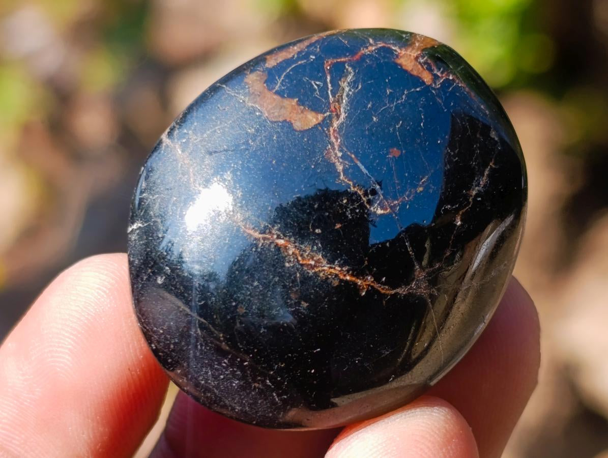 Polished Black Tourmaline Jewellery Size Galets x 70 From Madagascar - Toprock Gemstones and Minerals 