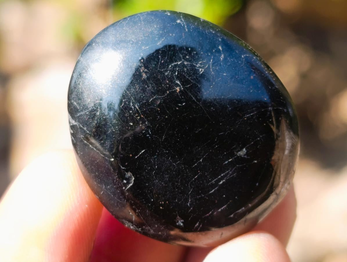 Polished Black Tourmaline Jewellery Size Galets x 70 From Madagascar - Toprock Gemstones and Minerals 