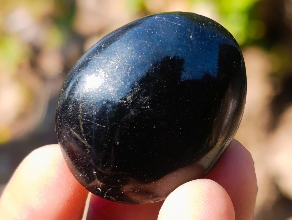 Polished Black Tourmaline Jewellery Size Galets x 70 From Madagascar - Toprock Gemstones and Minerals 
