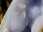 Polished Large Blue Lace Agate Standing Display Piece with Dog Tooth Calcite x 1 From Nsanje, Malawi - Toprock Gemstones and Minerals 