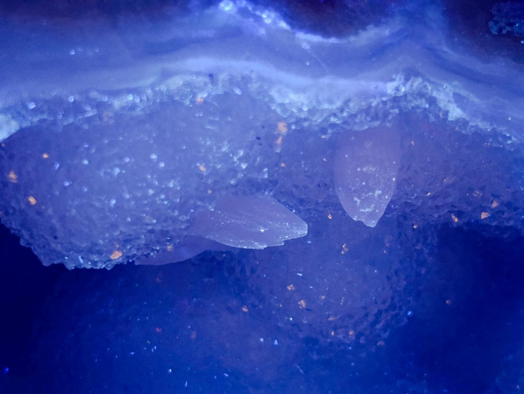 Polished Large Blue Lace Agate Standing Display Piece with Dog Tooth Calcite x 1 From Nsanje, Malawi - Toprock Gemstones and Minerals 
