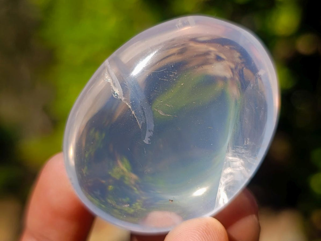 Polished Girasol Pearl Quartz Palm Stones x 20 From Ambatondrazaka, Madagascar - Toprock Gemstones and Minerals 