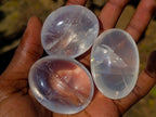 Polished Girasol Pearl Quartz Palm Stones x 20 From Ambatondrazaka, Madagascar - Toprock Gemstones and Minerals 