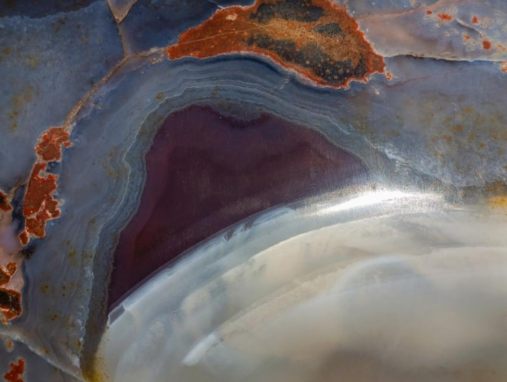 Polished Large Red Bordered Shashe River Agate Standing Display Piece x 1 From Shashe River, Zimbabwe - Toprock Gemstones and Minerals 