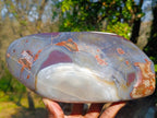 Polished Large Red Bordered Shashe River Agate Standing Display Piece x 1 From Shashe River, Zimbabwe - Toprock Gemstones and Minerals 