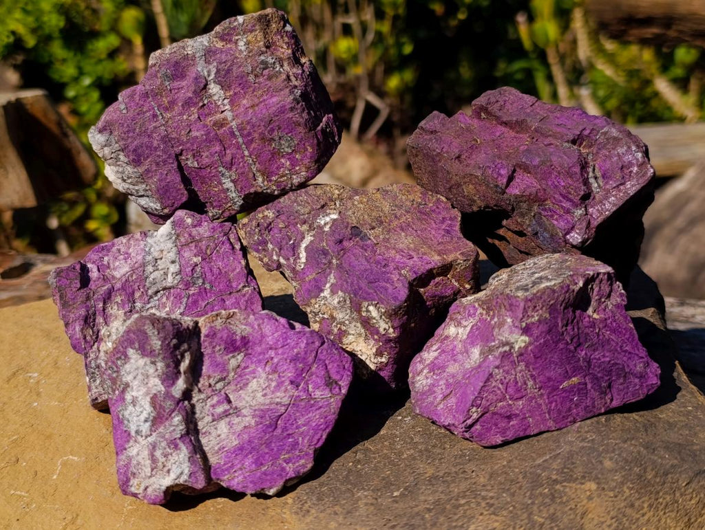 Natural Metallic Cobbed Purpurite Specimens x 6 From Erongo, Namibia - Toprock Gemstones and Minerals 