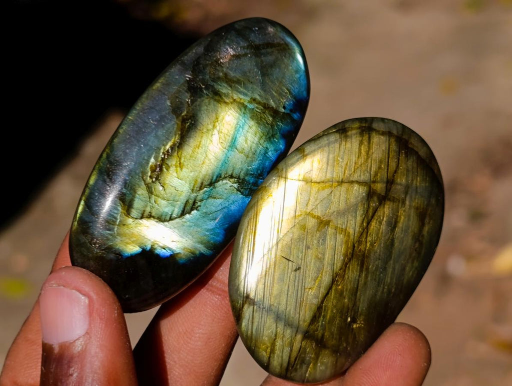 Polished Labradorite Palm Stones x 20 From Madagascar - Toprock Gemstones and Minerals 