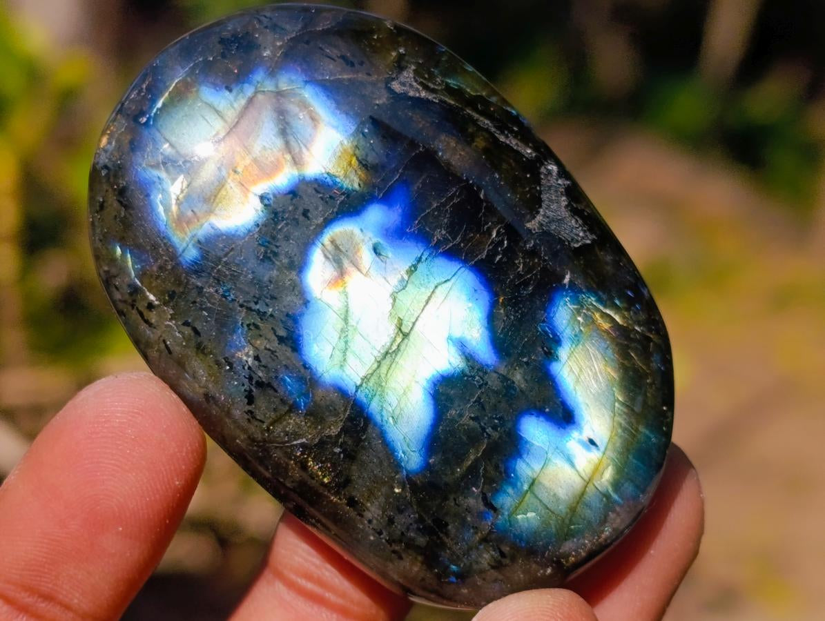 Polished Labradorite Palm Stones x 20 From Madagascar - Toprock Gemstones and Minerals 