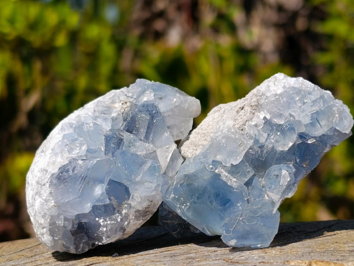 Natural Blue Celestite Specimens x 12 From Sakoany, Madagascar - Toprock Gemstones and Minerals 