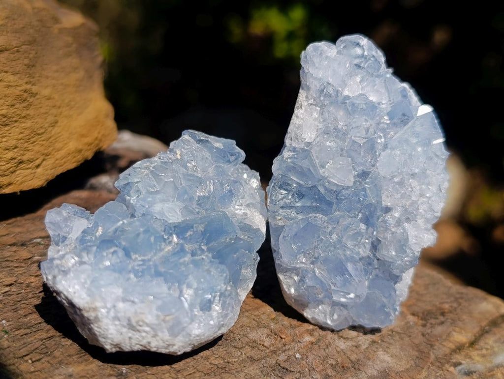 Natural Blue Celestite Specimens x 12 From Sakoany, Madagascar - Toprock Gemstones and Minerals 