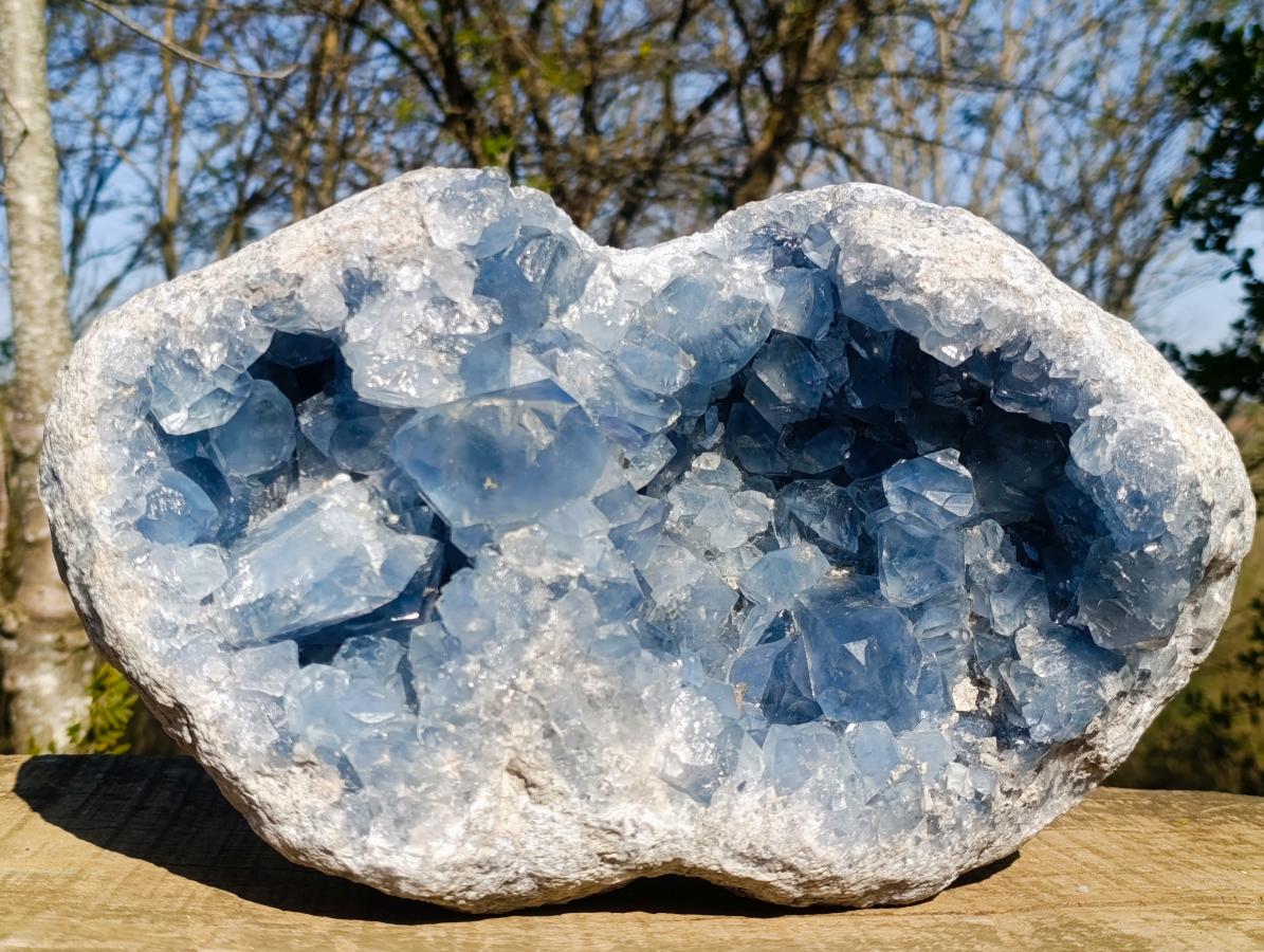 Natural XL Blue Celestite Geode Specimen x 1 From Sakoany, Madagascar - Toprock Gemstones and Minerals 