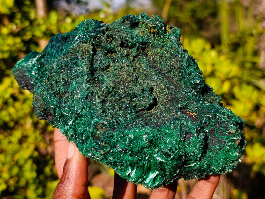 Natural Silky Malachite Specimens x 2 From Kasompe, Congo - Toprock Gemstones and Minerals 