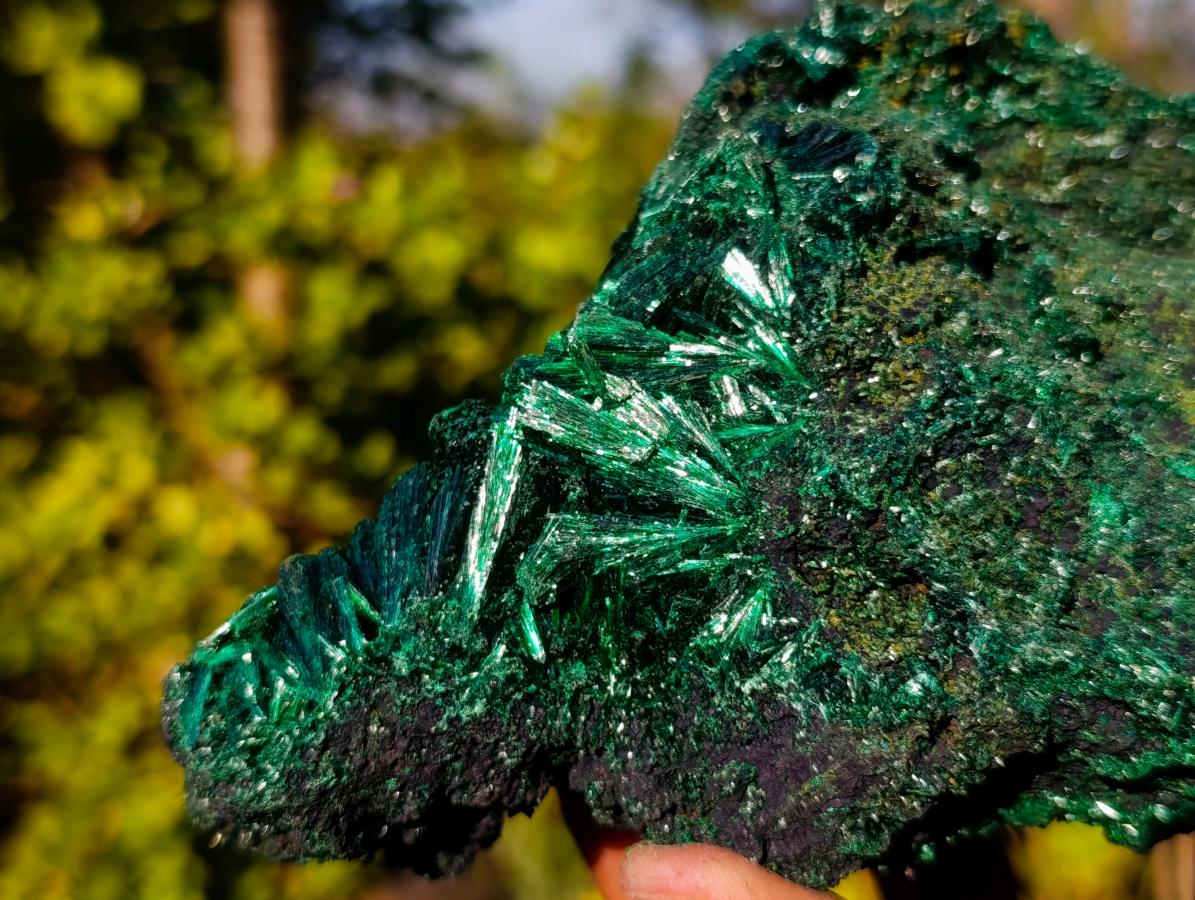 Natural Silky Malachite Specimens x 2 From Kasompe, Congo - Toprock Gemstones and Minerals 