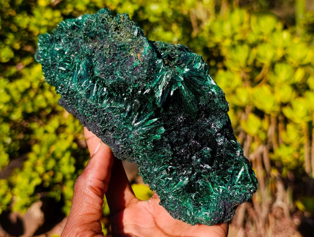 Natural Silky Malachite Specimens x 2 From Kasompe, Congo - Toprock Gemstones and Minerals 