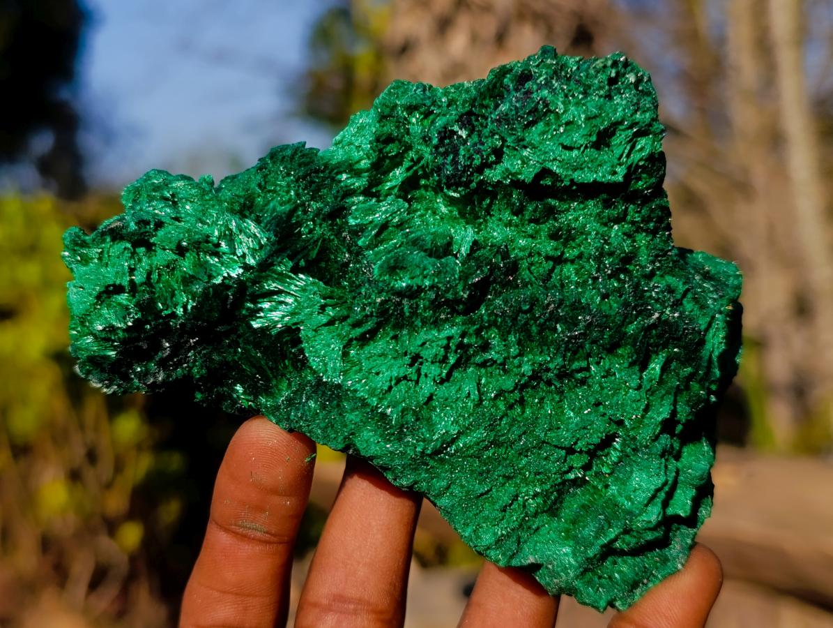 Natural Silky Malachite Specimens x 2 From Kasompe, Congo - Toprock Gemstones and Minerals 