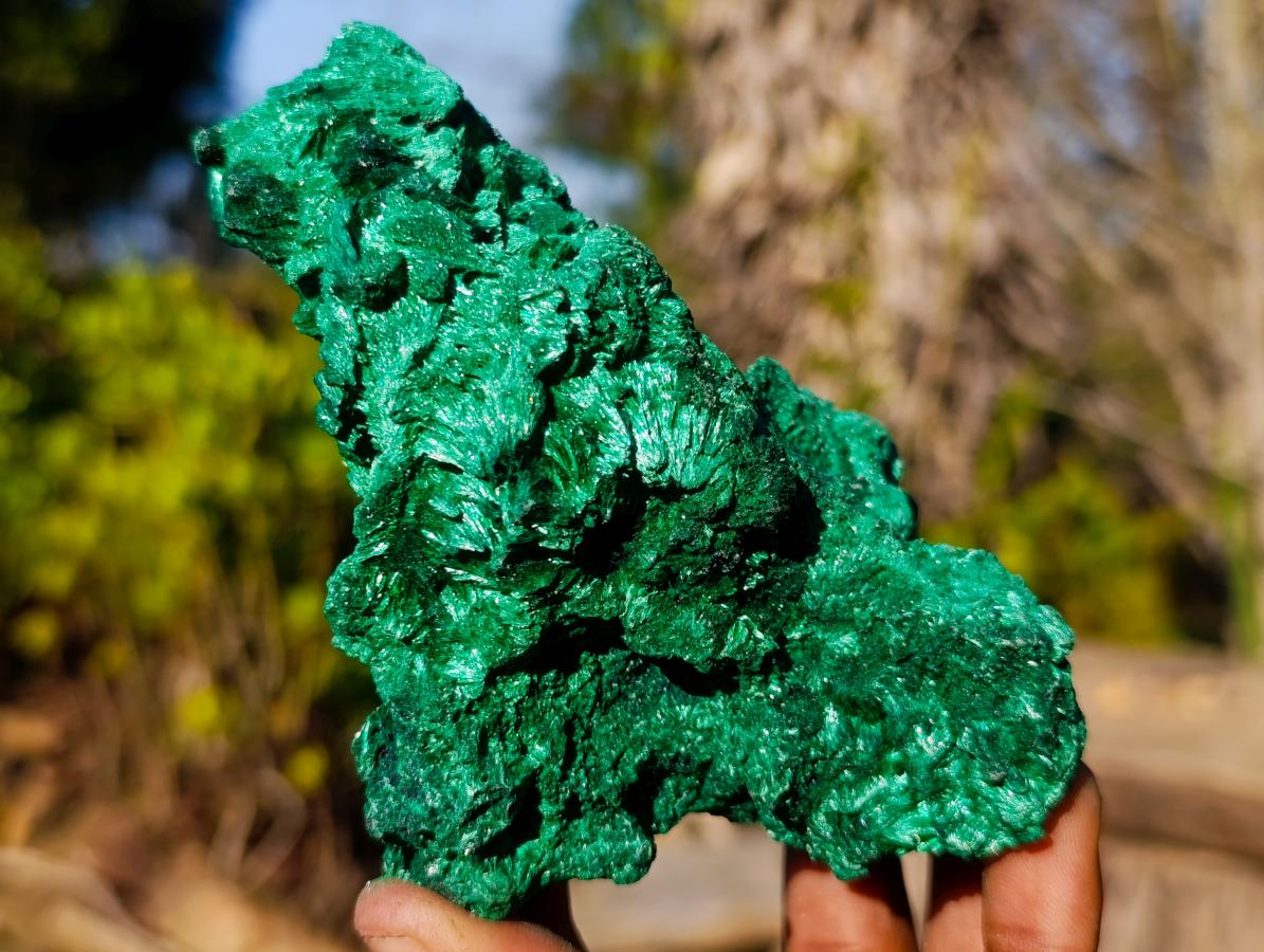 Natural Silky Malachite Specimens x 2 From Kasompe, Congo - Toprock Gemstones and Minerals 
