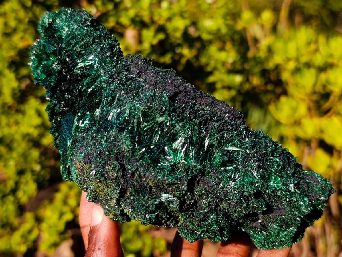 Natural Silky Malachite Specimens x 2 From Kasompe, Congo - Toprock Gemstones and Minerals 
