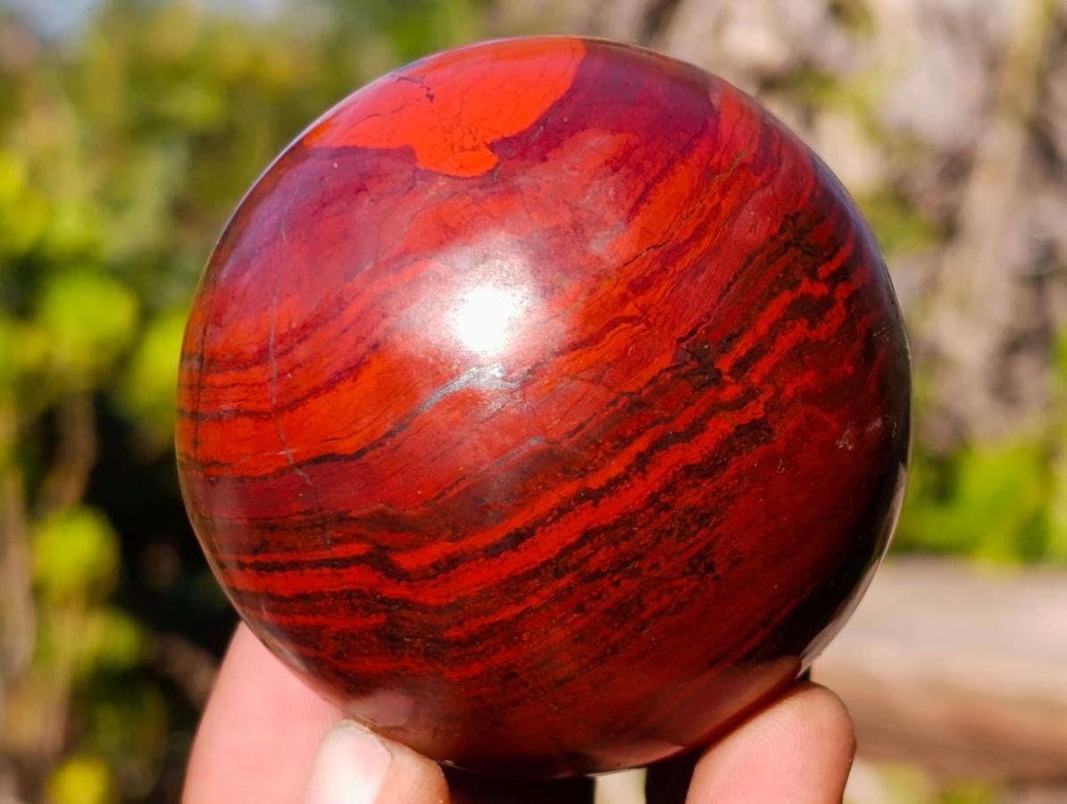 Polished Banded Red Jasper Spheres with Siliver Hematite x 2 From Zimbabwe - Toprock Gemstones and Minerals 