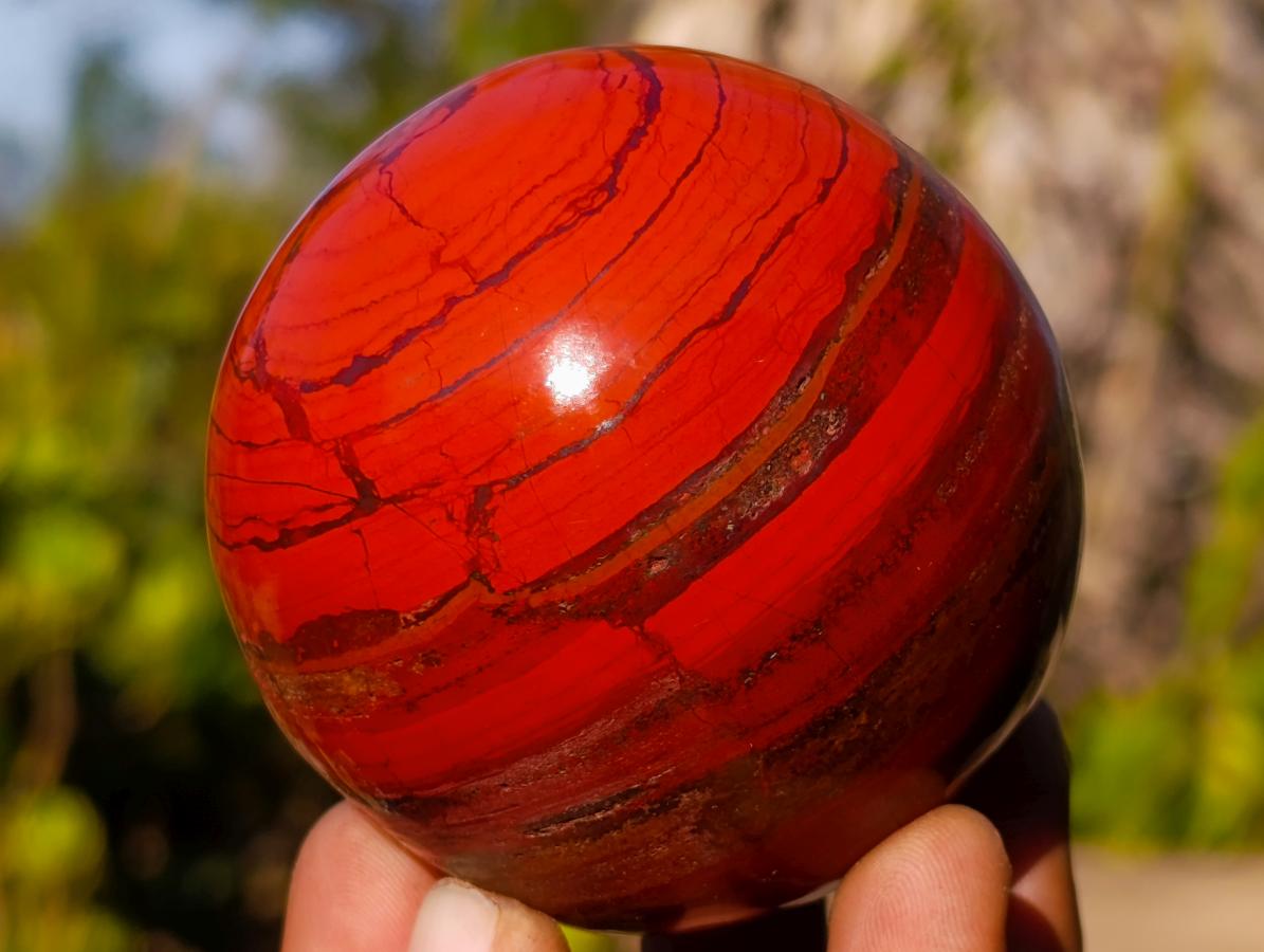Polished Banded Red Jasper Spheres with Siliver Hematite x 2 From Zimbabwe - Toprock Gemstones and Minerals 