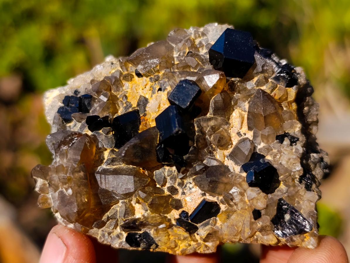 Natural Schorl Black Tourmaline Specimens with Associated Minerals x 6 From Erongo, Namibia - Toprock Gemstones and Minerals 